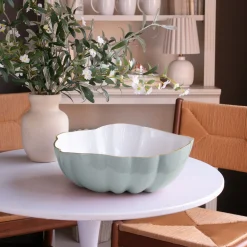 Sale ENCANTO Rita Large Bowl (Slate and White) Bowls|Enameled Color Metal
