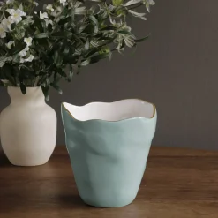 Outlet ENCANTO Soho Large Ice Bucket (Turquoise and White) View All Soho|Ice Buckets + Scoops