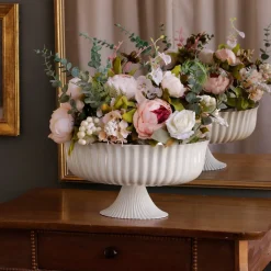 Best ENCANTO Vienna Large Centerpiece/Punchbowl (Cream and White) Holiday|Pedestals