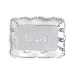 Discount GIFTABLES Organic Pearl Rectangular Engraved Tray - love you a lot View All Organic Pearl|Trays
