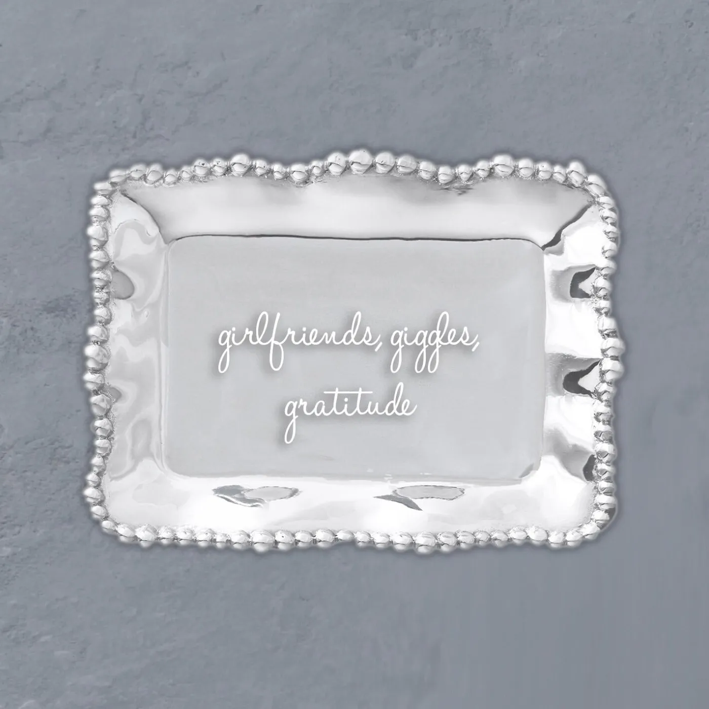 Outlet GIFTABLES Organic Pearl Rectangular Engraved Tray - girlfriends, giggl Trays|Gifts For The Graduate