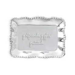 Outlet GIFTABLES Organic Pearl Rectangular Engraved Tray - girlfriends, giggl Trays|Gifts For The Graduate