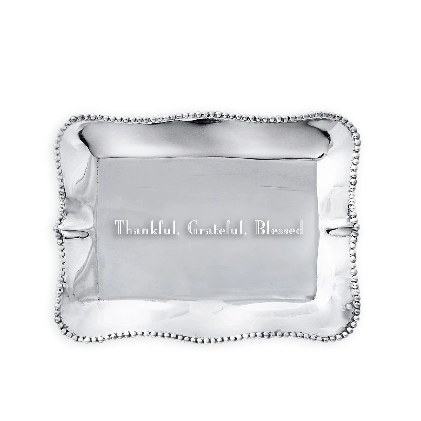 GIFTABLES Pearl Denisse Rectangular Engraved Tray "Thankful, Grateful, Trays|Gifts Under $50