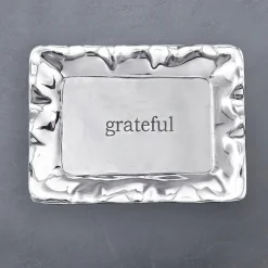 GIFTABLES Vento Rectangular Engraved Tray ("grateful") Trays|Gifts For Her