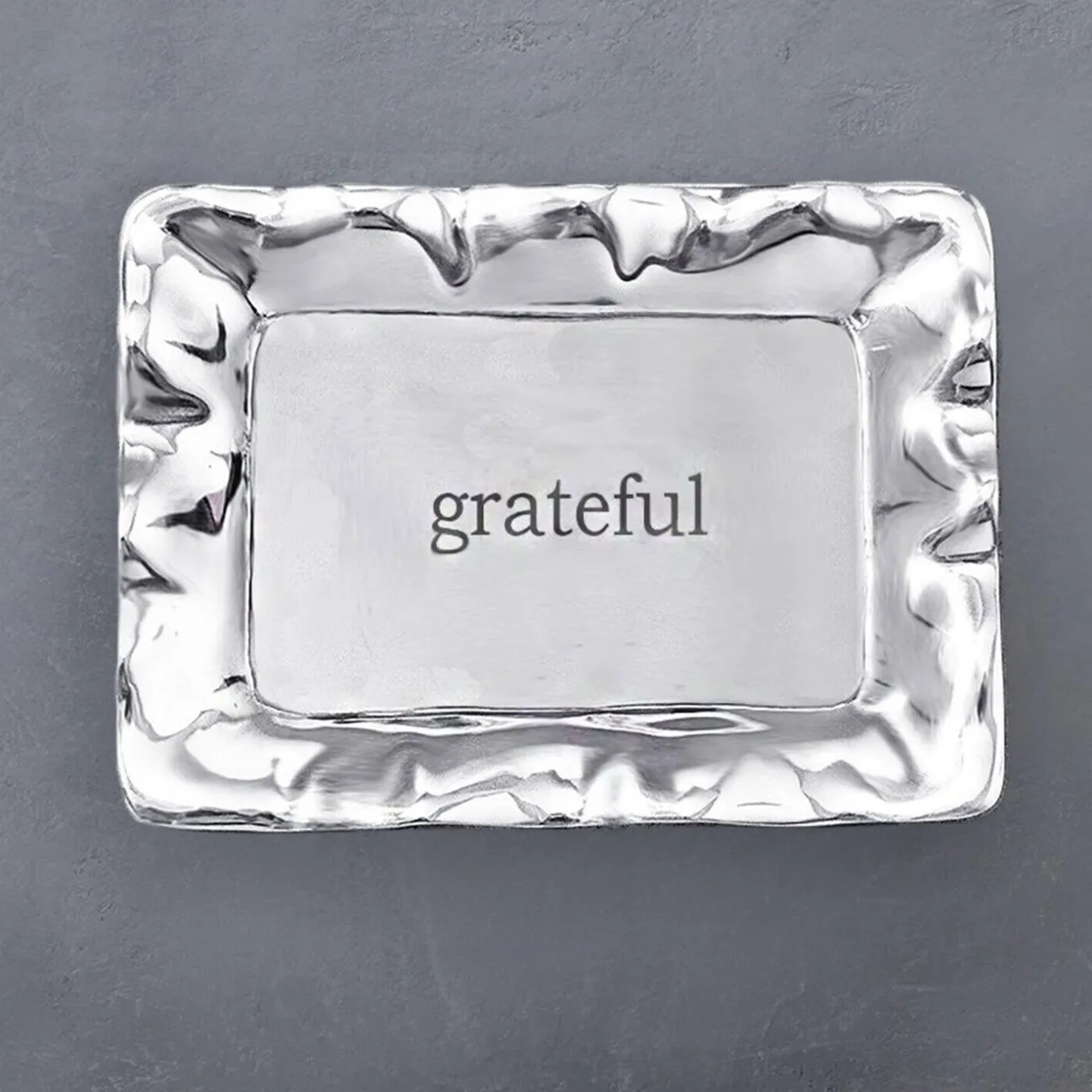 GIFTABLES Vento Rectangular Engraved Tray ("grateful") Trays|Gifts For Her