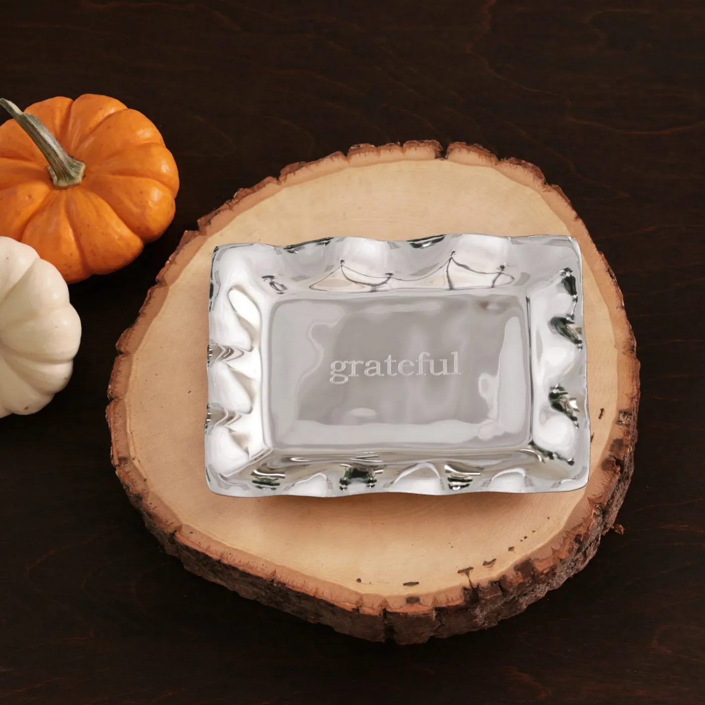 GIFTABLES Vento Rectangular Engraved Tray ("grateful") Trays|Gifts For Her