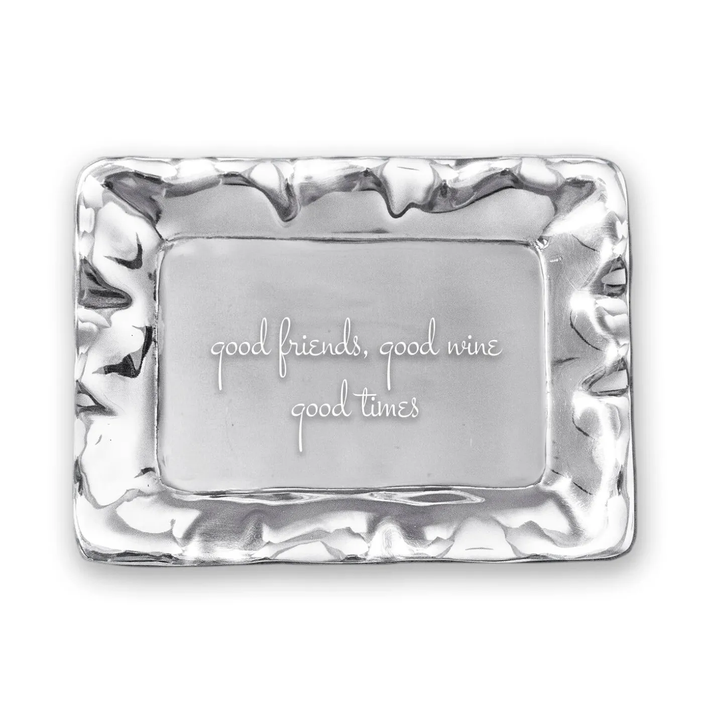Outlet GIFTABLES Vento Rectangular Engraved Tray "good friends, good wine, go Trays|Gifts For The Graduate