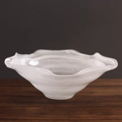 GLASS Alabaster Wave Large Bowl (White) View All Glass|Glass