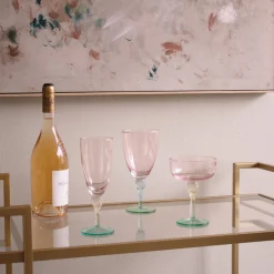 New GLASS Aquarelle Wine (or All Purpose) Glass Set of 4 (Multi) GLASS Aquarelle|View All Glass