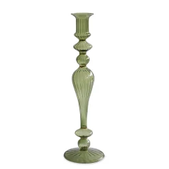 New GLASS Cambridge Josephine 13.5" Candleholder set of 2 (Green and Gold) GLASS Cambridge|View All Glass