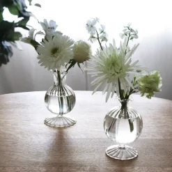 New GLASS Cambridge Louise 5" Bud Vase Set of 2 (Clear) GLASS Bud Vase|GLASS Cambridge