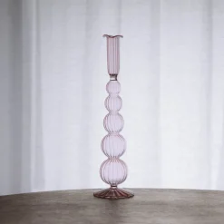 Hot GLASS Cambridge Olivia 12" Candlestick Holder Set of 2 (Light Pink) GLASS Cambridge|Candlestick Holders