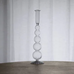 Clearance GLASS Cambridge Olivia 12" Candlestick Holder Set of 2 (Clear) GLASS Cambridge|Candlestick Holders