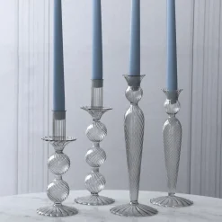 Outlet GLASS Cambridge Vienna Small Candlestick Holder Set of 2 (Light Gray) GLASS Cambridge|View All Glass