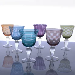 GLASS Carved Wine Set of 6 (Multi) View All Glass|Glass