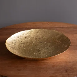 Clearance GLASS Cracked Extra Large Foil Leafing Centerpiece (Gold) View All Glass|Glass