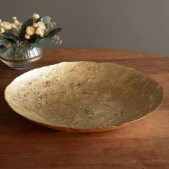 Clearance GLASS Cracked Extra Large Foil Leafing Centerpiece (Gold) View All Glass|Glass