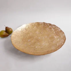 Clearance GLASS Cracked Extra Large Foil Leafing Centerpiece (Gold) View All Glass|Glass