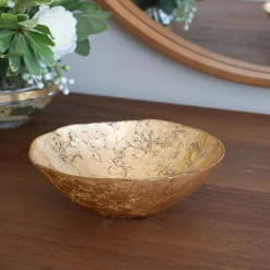 Online GLASS Cracked Small Foil Leafing Bowl (Gold) View All Glass|Glass