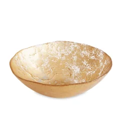 Online GLASS Cracked Small Foil Leafing Bowl (Gold) View All Glass|Glass