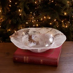 GLASS Decorative Bowl (White and Gold) View All Glass|Glass