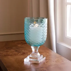 Online GLASS Eclat Small Hurricane Pale Blue & Clear Hurricanes|View All Glass