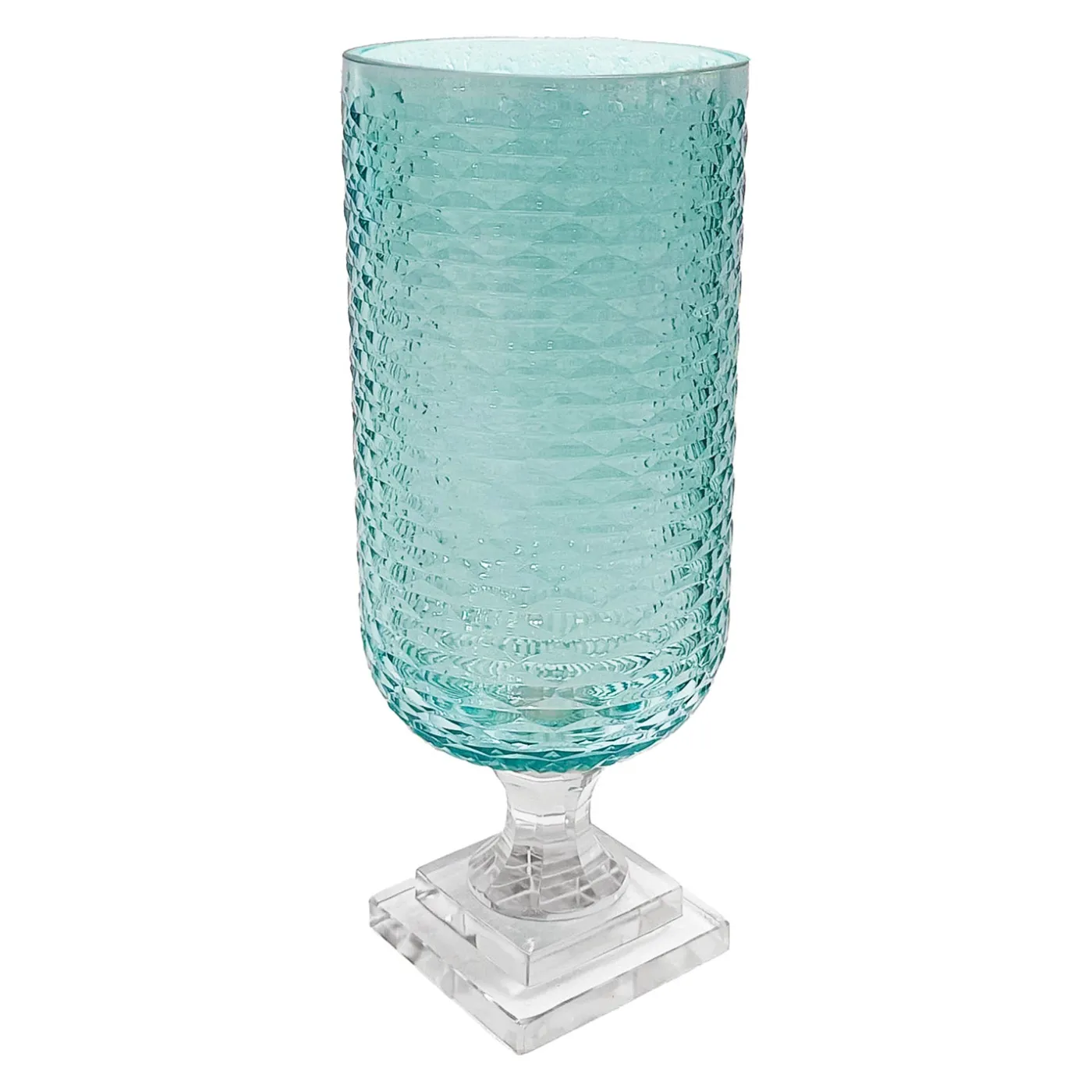 Online GLASS Eclat Tall Hurricane Pale Blue & Clear Hurricanes|View All Glass