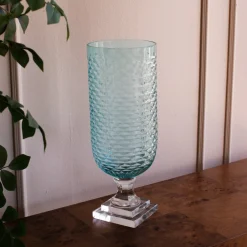 Online GLASS Eclat Tall Hurricane Pale Blue & Clear Hurricanes|View All Glass