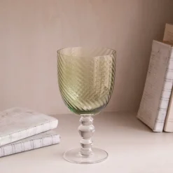 Clearance GLASS French Swirl All Purpose Set of 4 (Green) Glassware|View All Glass