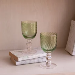 New GLASS French Swirl Wine Set of 4 (Green) Drinkware|Glassware