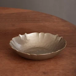 Clearance GLASS Medium Round Bowl (Taupe and Gold) View All Glass|Glass