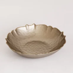 Clearance GLASS Medium Round Bowl (Taupe and Gold) View All Glass|Glass