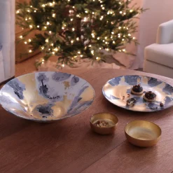 Hot GLASS New Orleans Shallow Round Foil Leafing Bowl Set of 2 (Gold) GLASS New Orleans|View All Glass