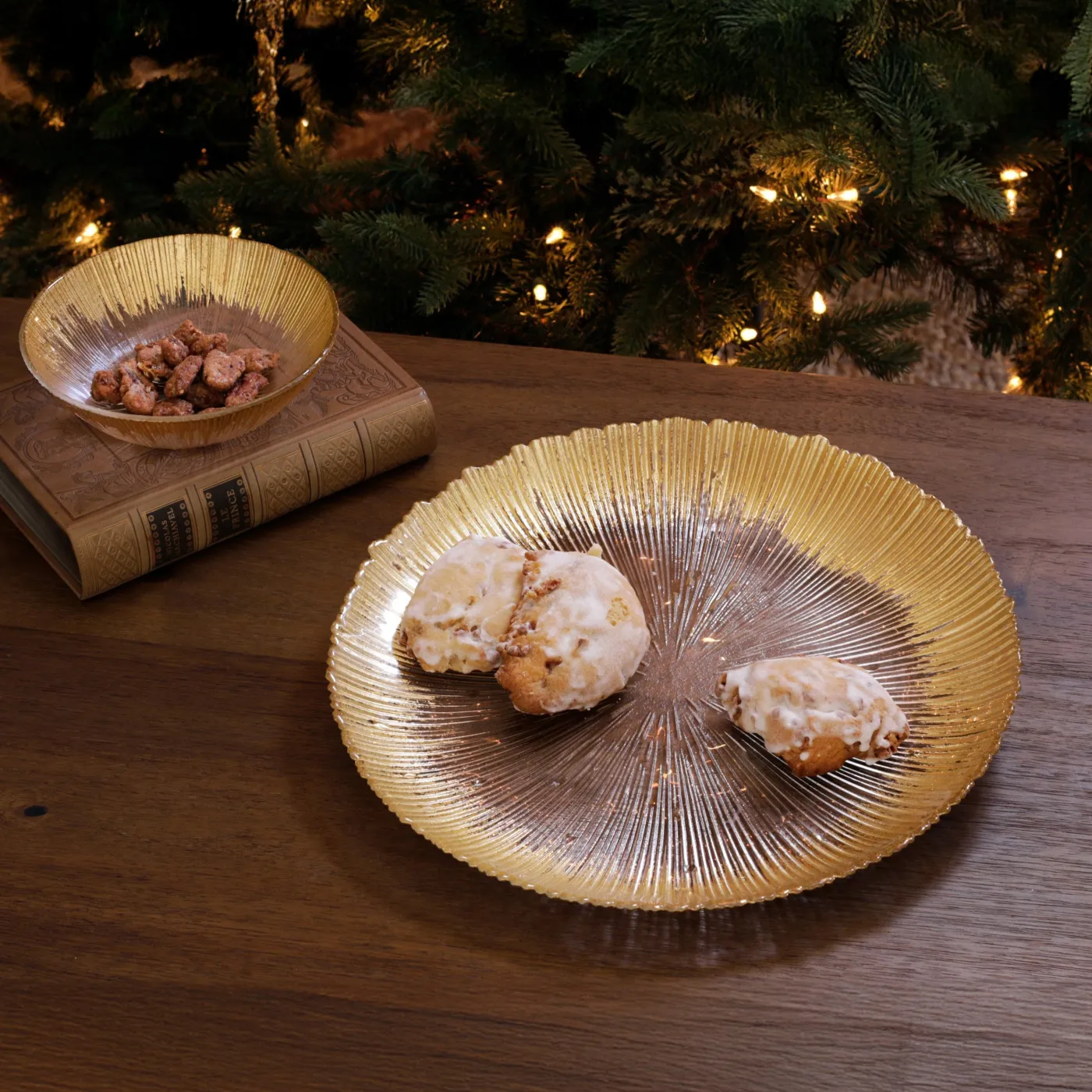 GLASS Radiant Small Bowl (Clear and Gold) View All Glass|Glass