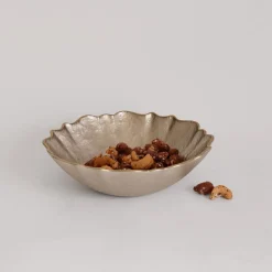 Discount GLASS Small Round Bowl (Taupe and Gold) View All Glass|Glass