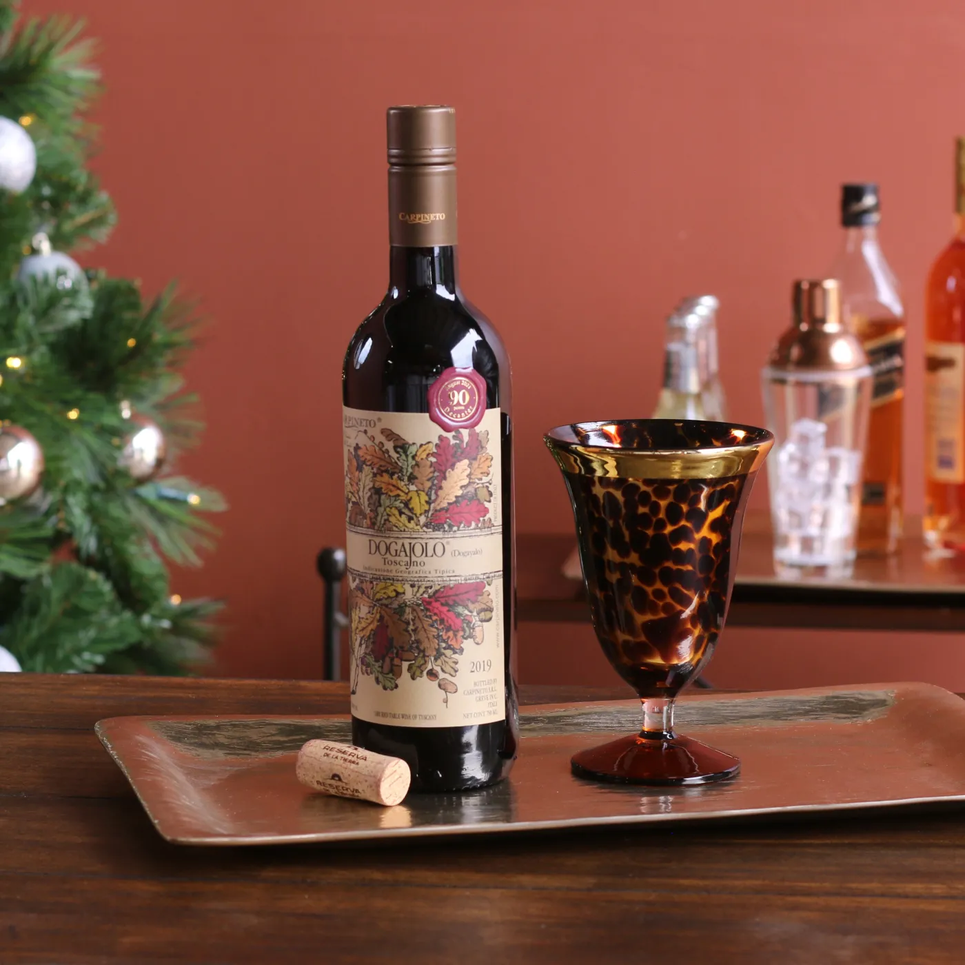 Outlet GLASS Tortoise and Gold Wine Set of 4 GLASS Tortoise|View All Glass