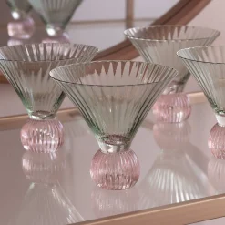 Best GLASS Venice Martini Set of 4 (Green and Pink) View All Glass|Glass