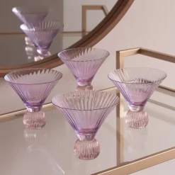 Hot GLASS Venice Martini Set of 4 (Violet and Pink) View All Glass|Glass