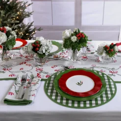 Clearance LINEN Norelle Runner 108 x 18 (Green and Red Floral) Table Runners|Gifts For The Entertainer