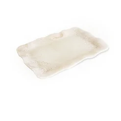 RESIN Alabaster Extra Large Rectangular Tray White Swirl Resin|RESIN Alabaster