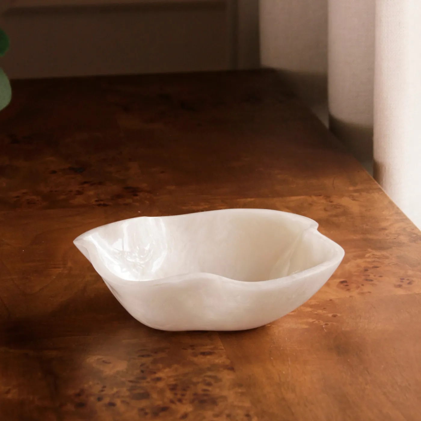 RESIN Alabaster Mini Bowl White Swirl Resin|RESIN Alabaster