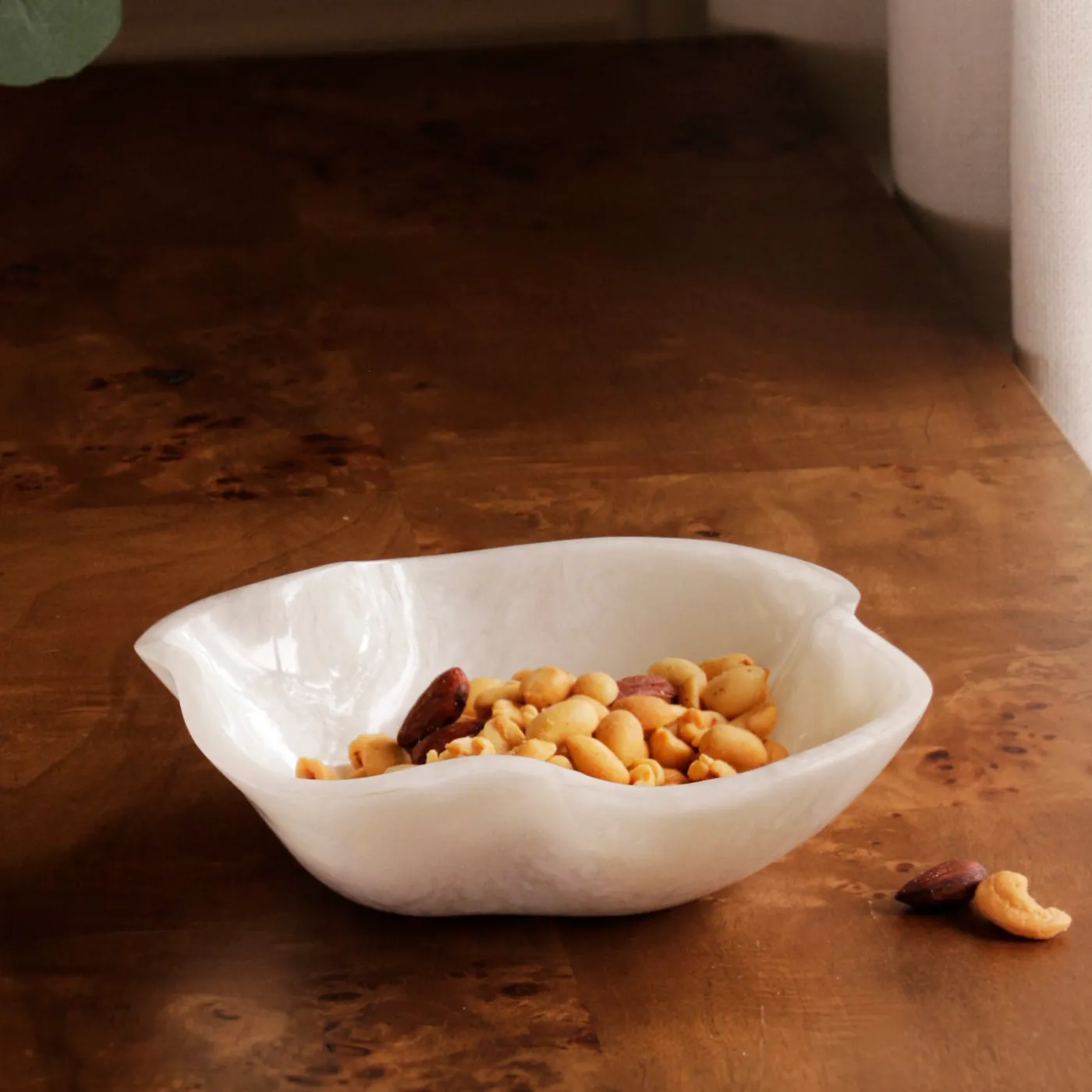 RESIN Alabaster Mini Bowl White Swirl Resin|RESIN Alabaster