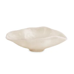 New RESIN Alabaster Small Oval Bowl White Swirl Resin|RESIN Alabaster