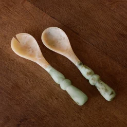 Hot RESIN Giada Salad Servers Jade Swirl Resin|RESIN Giada