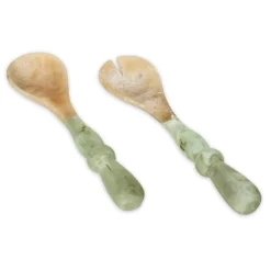 Hot RESIN Giada Salad Servers Jade Swirl Resin|RESIN Giada