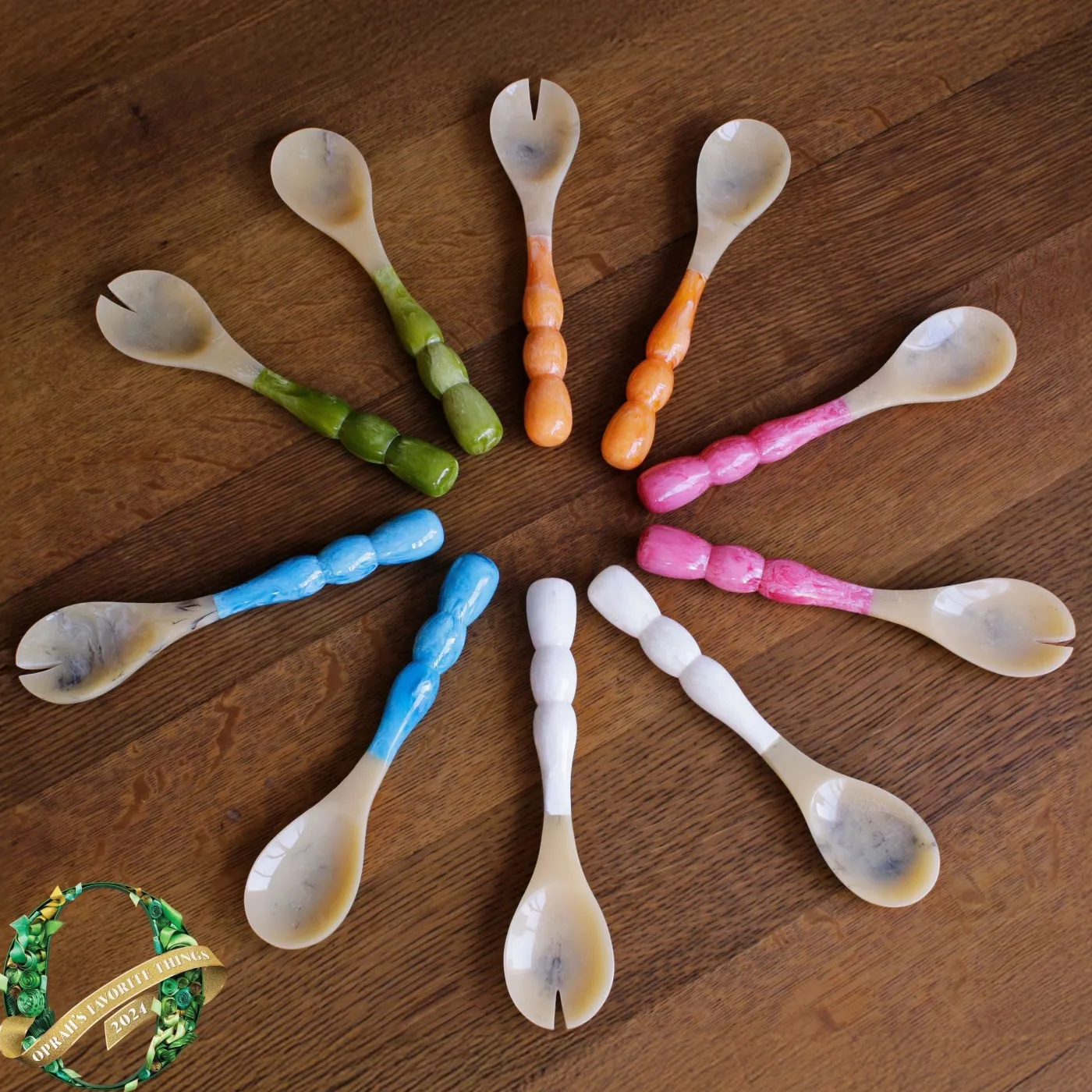 Online RESIN Rio Bubble Salad Servers (Green) Resin|RESIN Rio