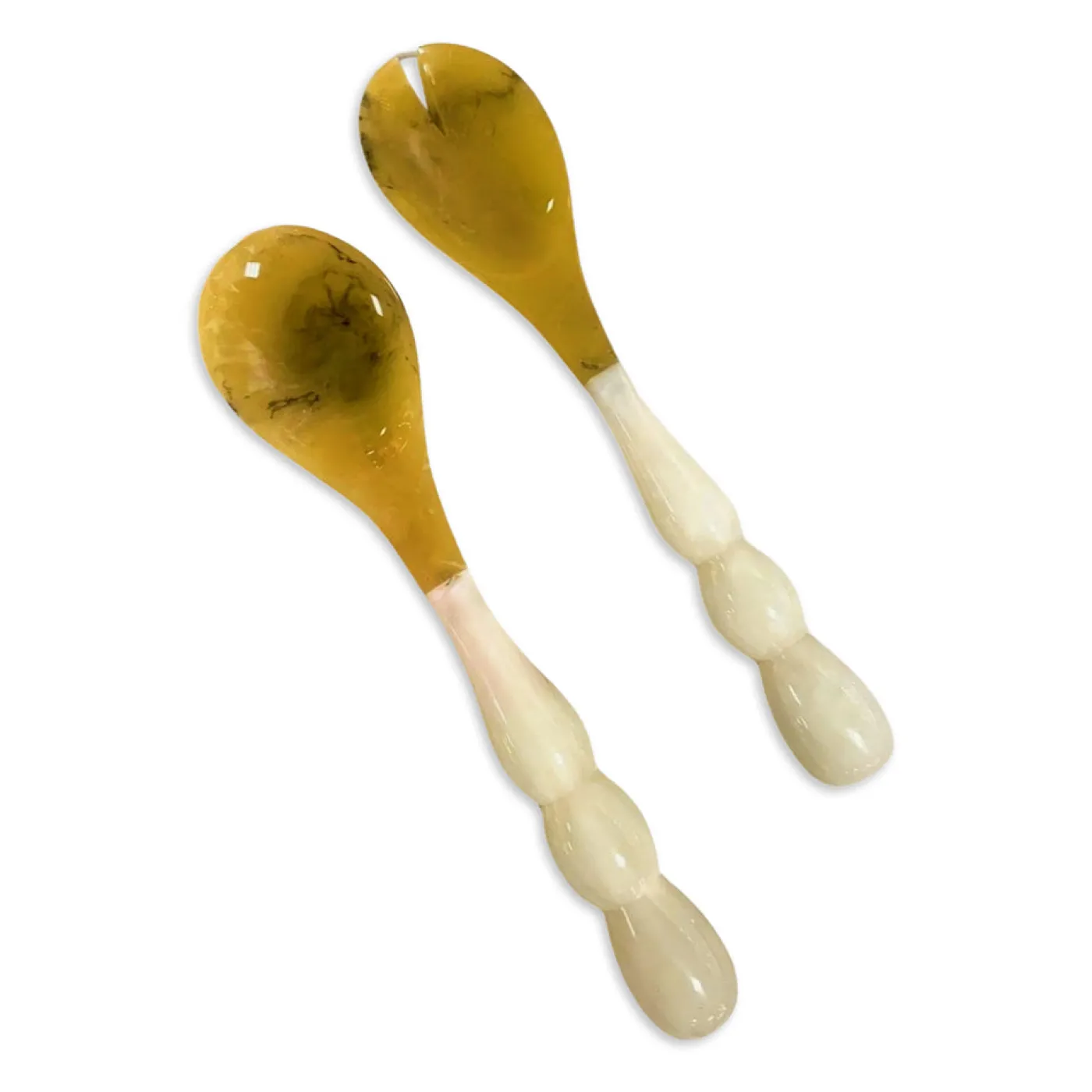 Clearance RESIN Rio Bubble Salad Servers (White) Resin|RESIN Rio