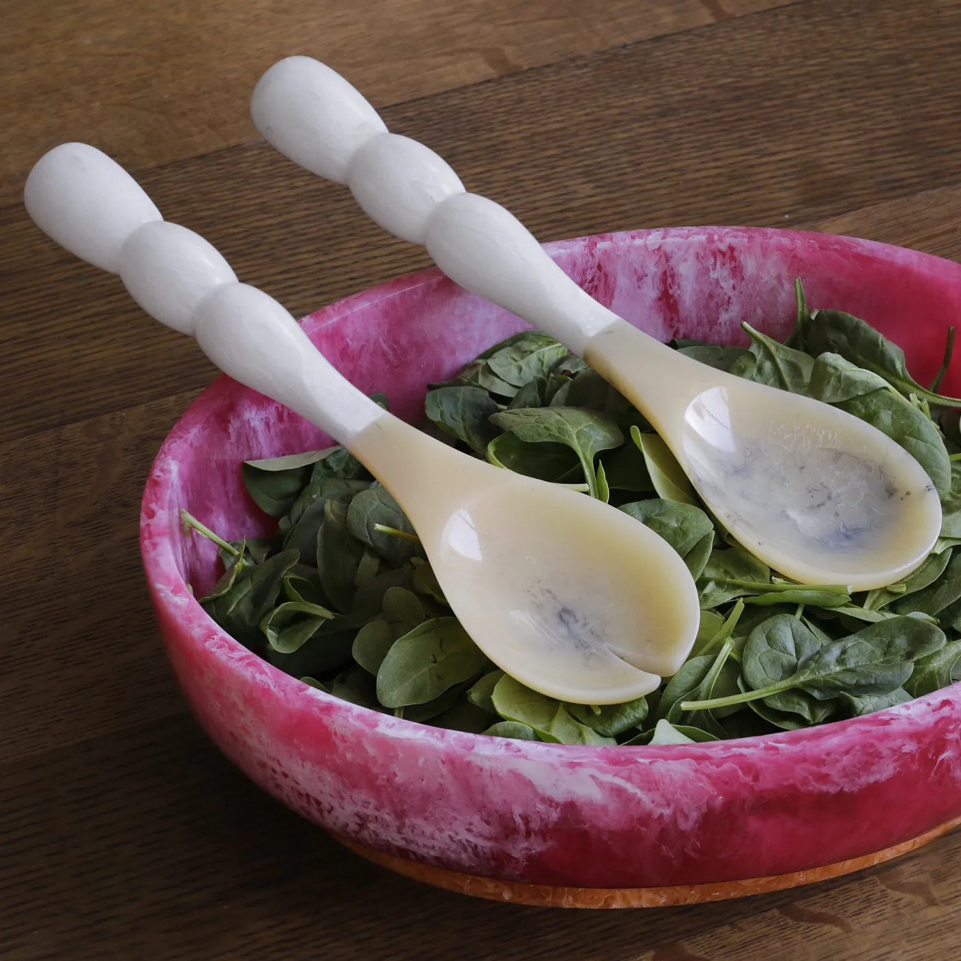Clearance RESIN Rio Bubble Salad Servers (White) Resin|RESIN Rio