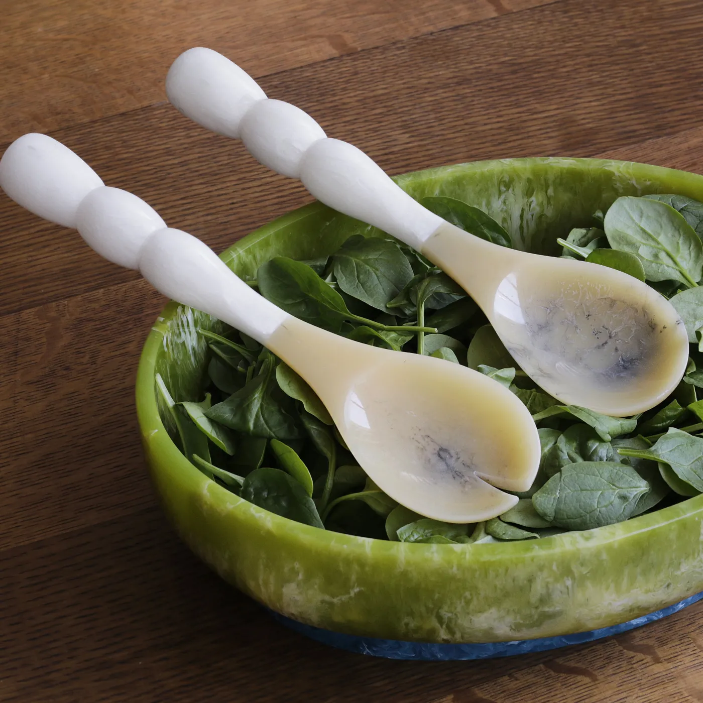 Clearance RESIN Rio Bubble Salad Servers (White) Resin|RESIN Rio