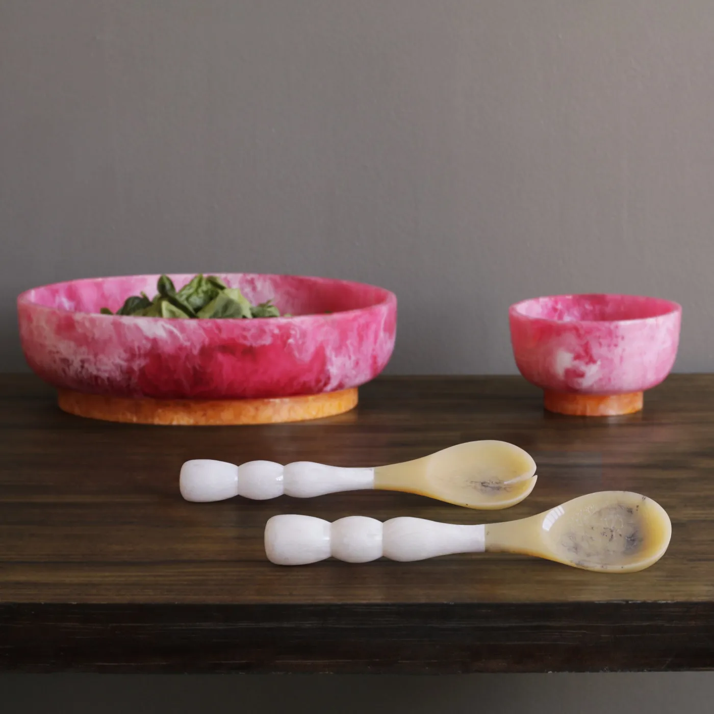 Clearance RESIN Rio Bubble Salad Servers (White) Resin|RESIN Rio